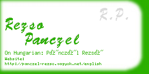 rezso panczel business card
